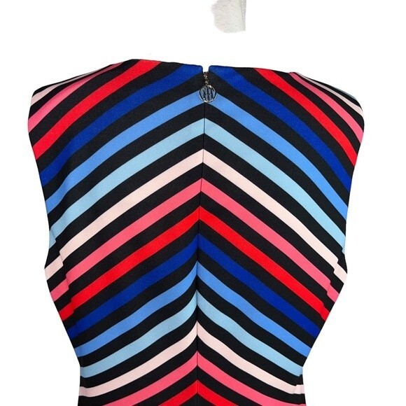 Tommy Hilfiger Sleeveless Dress Size 16 Chevron Colorful Summer Red Blue Summer - Picture 5 of 10